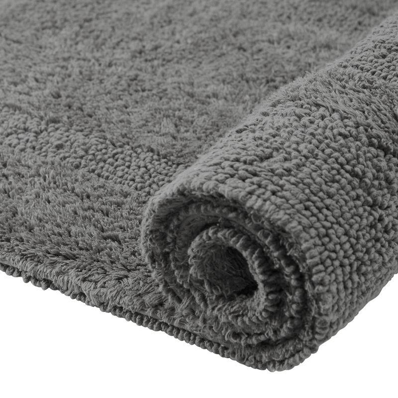 Better Trends Lux 100% Cotton Tufted Solid Reversible Bath Rug 20" x 20" Contour - Gray