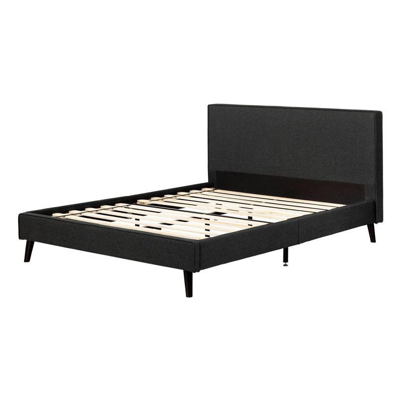 South Shore Queen Complete Bed Gray Matte/Charcoal: Laminated MDF Headboard, No Box Spring Needed