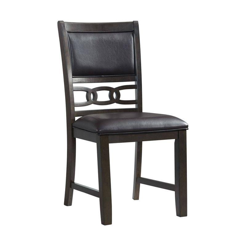 5pc Taylor Standard Height Dining Set 4 Faux Leather Side Chairs Walnut - Picket House Furnishings: Round Table, Rubberwood Frame, Foam Upholstery