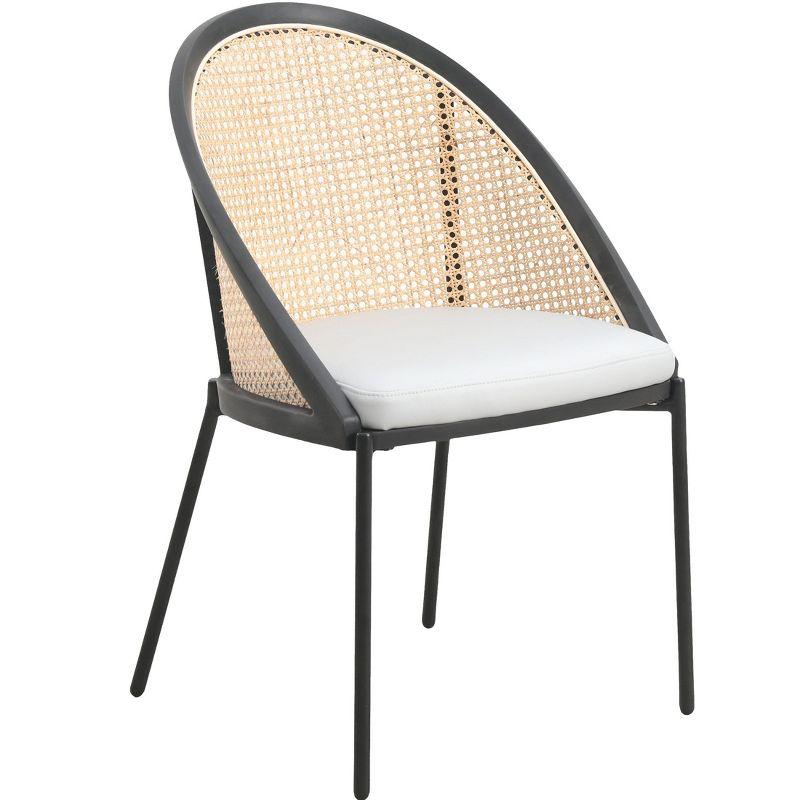 Bayou Breeze Upholstered Dining Chairs With Wicker Back And Stainless Steel Legs, Set Of 4 Caydyn (Set of 4)