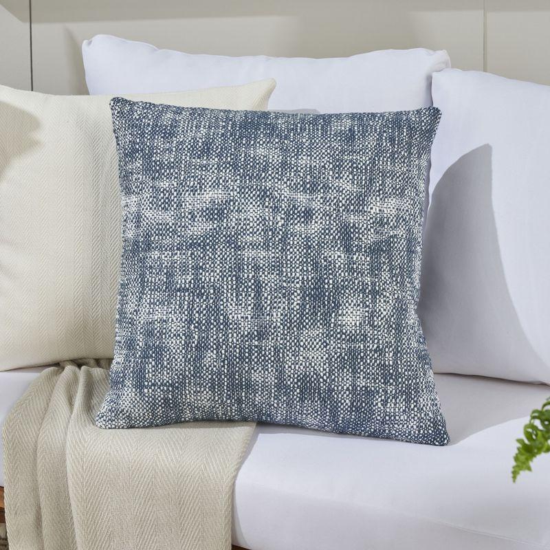 Navy 18" Square Reversible Outdoor Throw Pillow Set