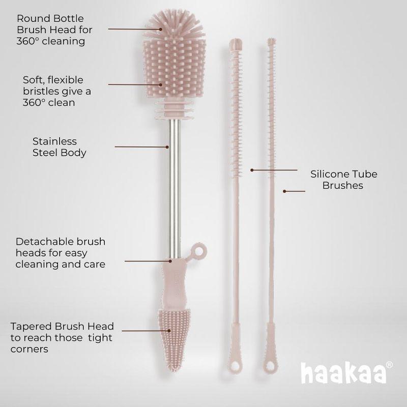Haakaa Silicone Cleaning Brush Kit Suva Grey
