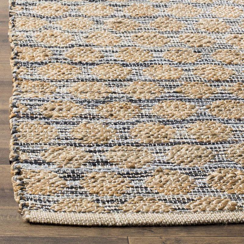 Cape Cod Classic Handmade Cotton Flatweave Rug, Black/Natural 9' x 12'