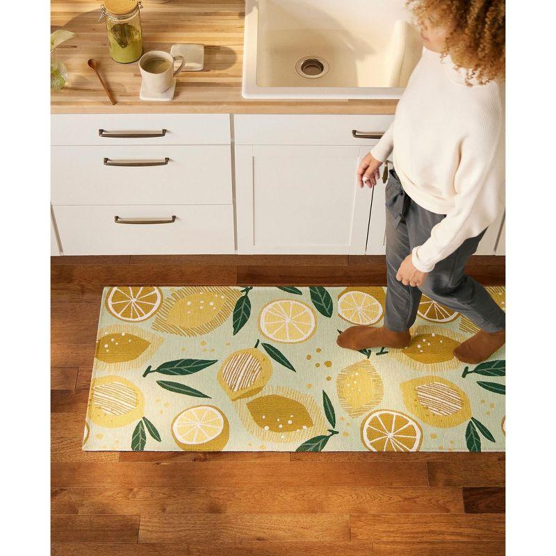 TOWN & COUNTRY Living Livie Fresh Lemon Everwash Washable Non-Slip Backing Kitchen Runner Rug