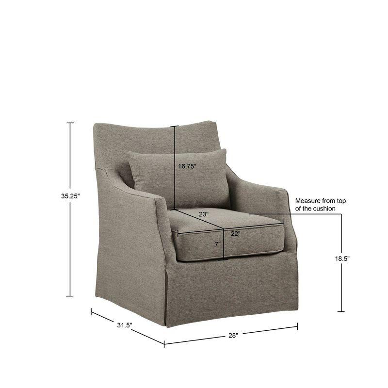 Martha Stewart London Skirted Swivel Chair Tan: Upholstered Polyester, No Assembly Required