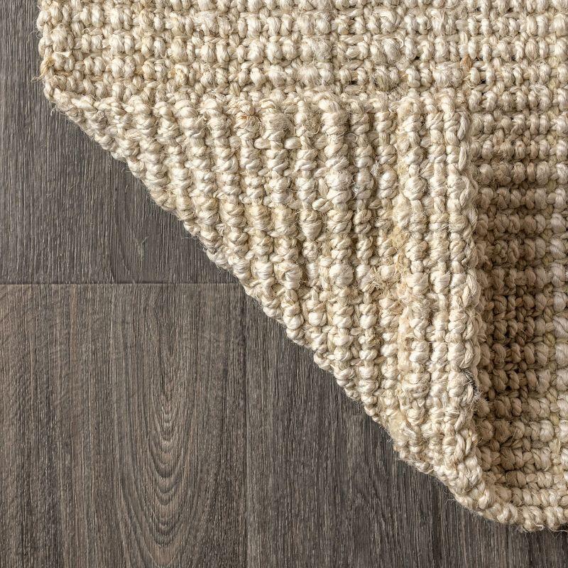 Ivory Braided Handmade Reversible Jute 8' x 10' Rug