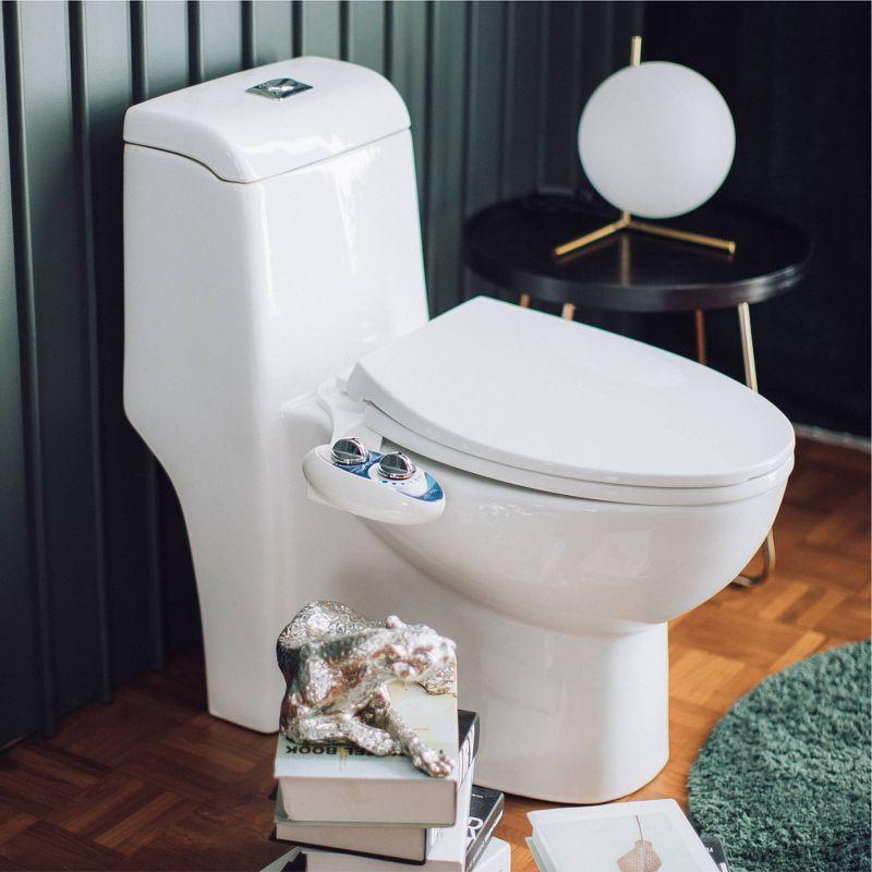 LUXE Bidet NEO 185 Mechanical Attachment Bidet Rose Gold: ABS Material, Elongated Shape, 18-Month Warranty