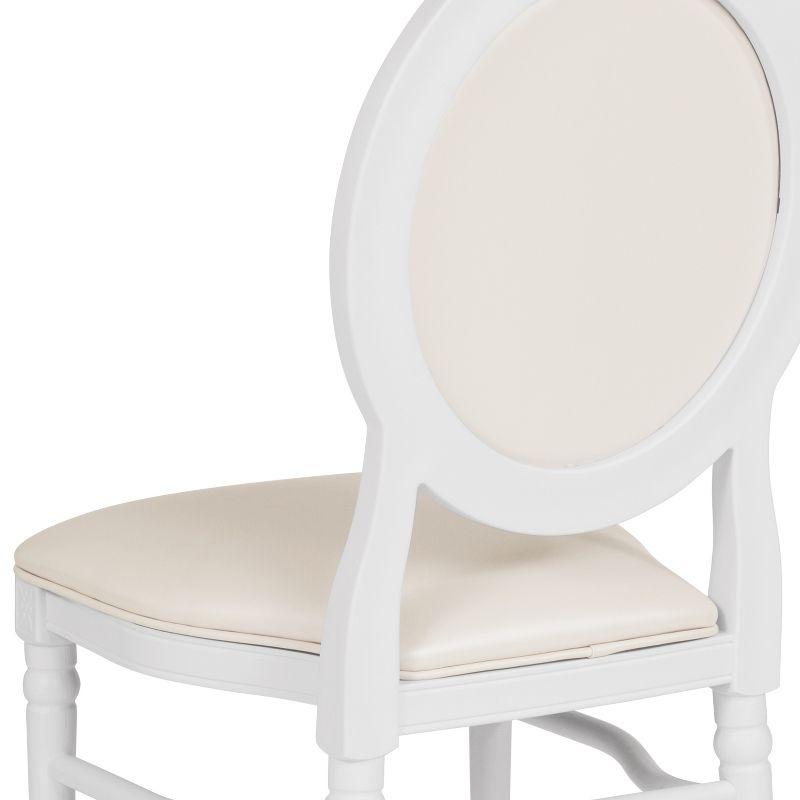 Flash Furniture HERCULES Series 900 lb. Capacity King Louis Chair with White Vinyl Back and Seat and White Frame