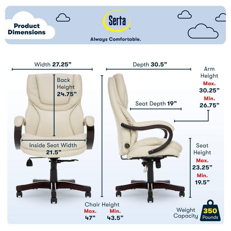 Big and Tall Executive Office Chair with Upgraded Wood Accents - Serta