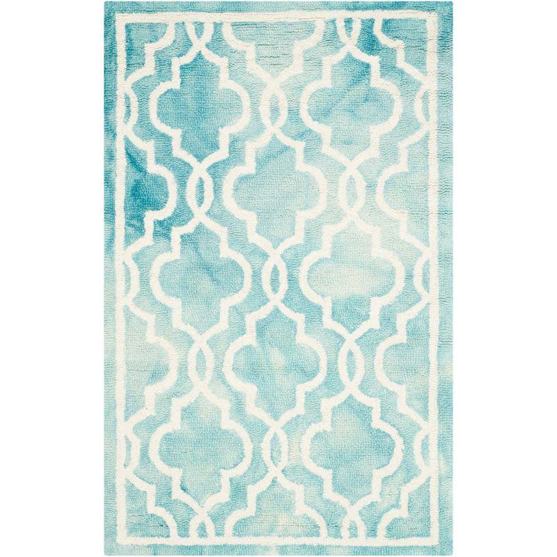 Dip Dye DDY539 Hand Tufted Indoor Accent Rug - Turquoise/Ivory - 2'6"x4' - Safavieh