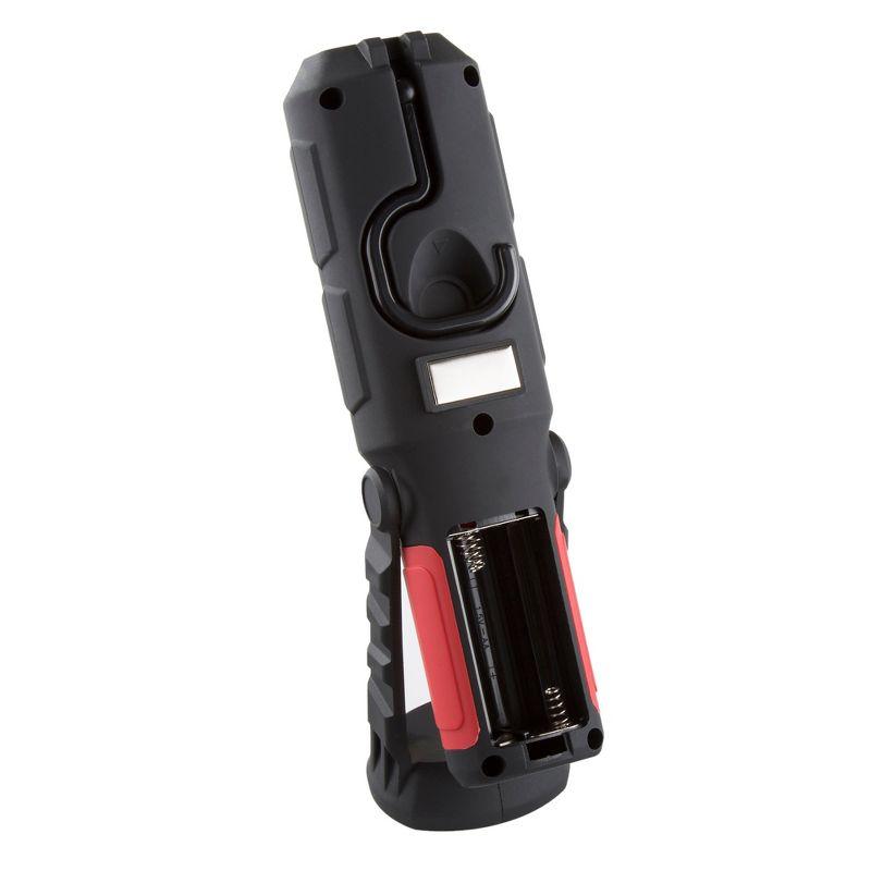 Fleming Supply 200 Lumen Dual-Beam LED Flashlight With Magnetic Swivel Base and Hanging Hook