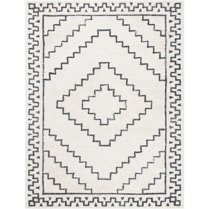 Casablanca CSB205 Hand Tufted Area Rug - Ivory/Black - 8'x10' - Safavieh.
