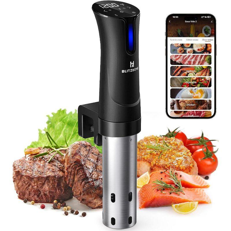 BlitzHome 1100W Sous Vide Cooker with Temperature Setting, Timer, Breath Light Reminder Function