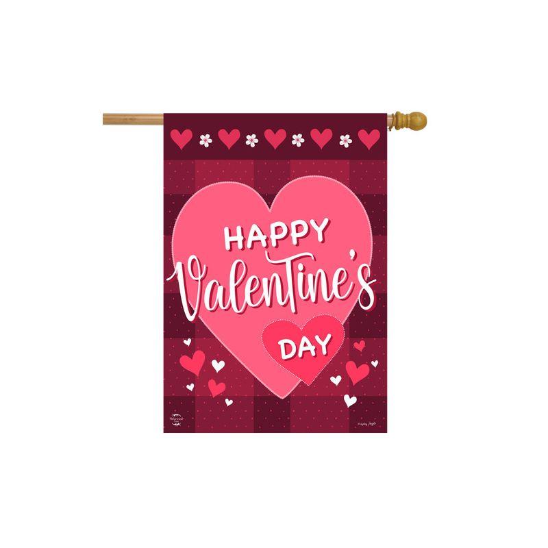 Happy Valentine's Day Double Sided House Flag 40" x 28" Briarwood Lane