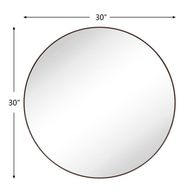 TEHOME Yolanta 30 in. W x 30 in. H Circular Round Stainless Steel Framed Wall Mounted Bathroom Vanity Mirror in Brushed Nickel