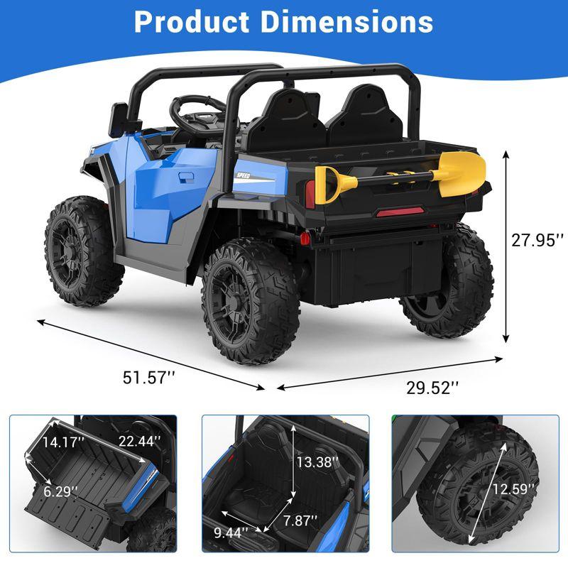 Blue 24V Kids Ride-On UTV with Remote Control and Shovel