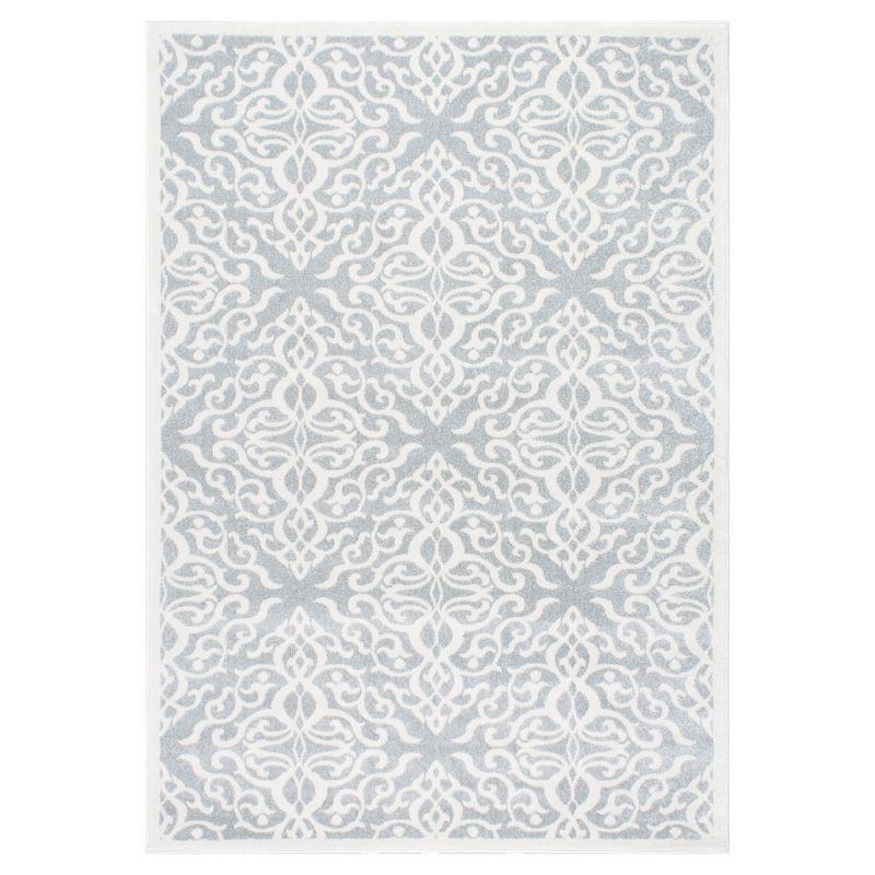 Gray Rectangular 5' x 7' Synthetic Stain-Resistant Rug