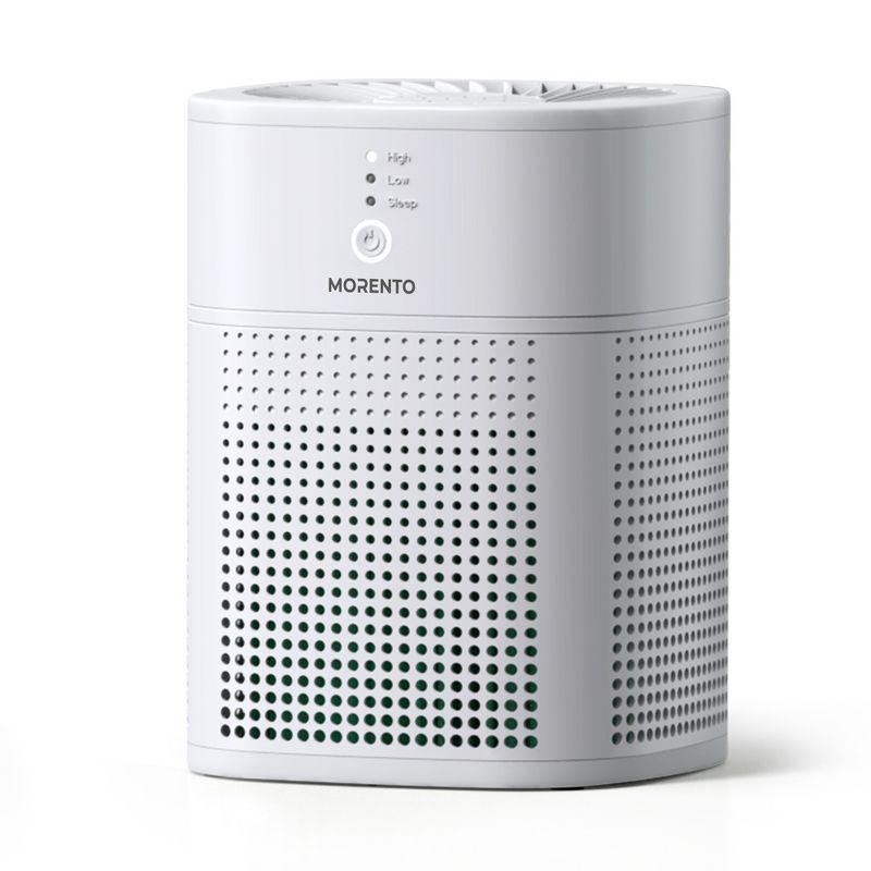 MORENTO Air Purifiers for Bedroom for Smoke, Small Air Purifier with Sleep Mode