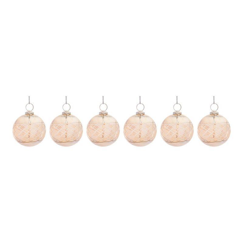 Melrose Etched Glass Ball Ornament (Set of 6)