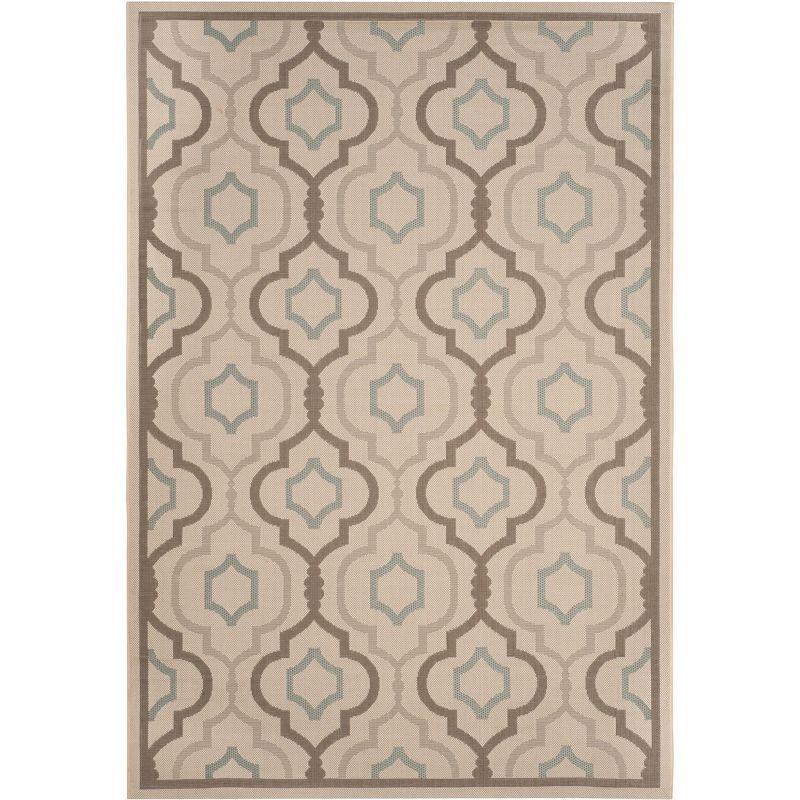 Courtyard CY7938 Power Loomed Indoor and Outdoor Area Rug - Beige/Dark Beig - 5'3"x7'7" - Safavieh