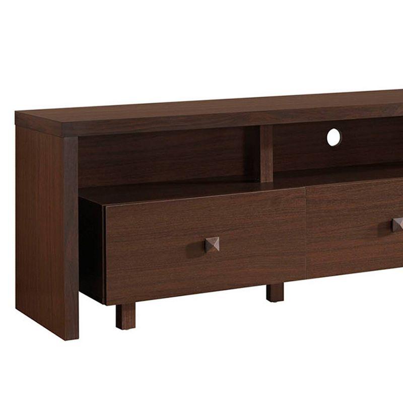 Elegant Hickory Brown TV Stand with Storage for Up to 75" TVs