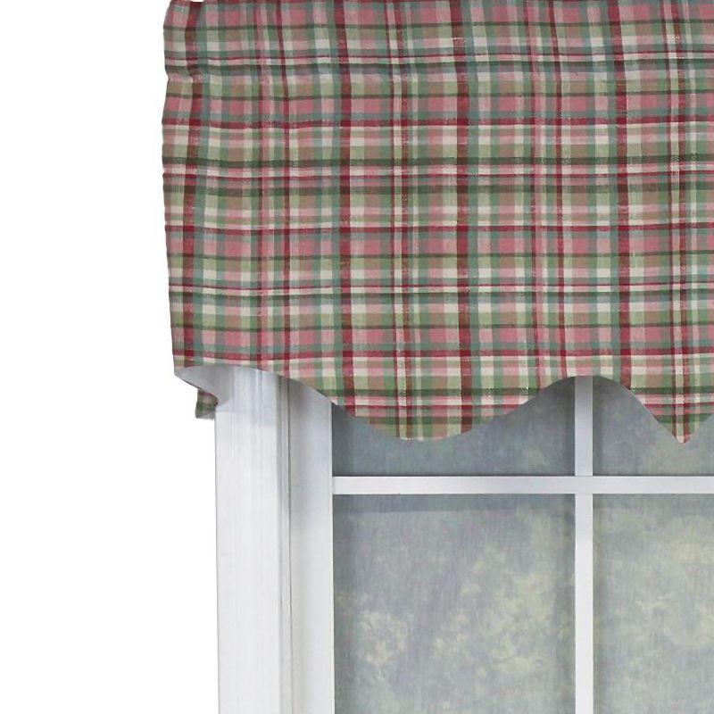 RLF Home Plaided Regal 100% Cotton with Fully Lined 3" Rod Pocket Valnance for Windows 50" x 17" Pastel