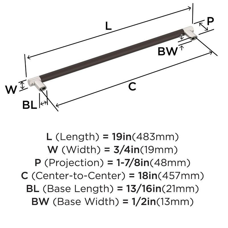 Amerock Esquire 18 inch (457mm) Center-to-Center Satin Nickel/Oil-Rubbed Bronze Appliance Pull