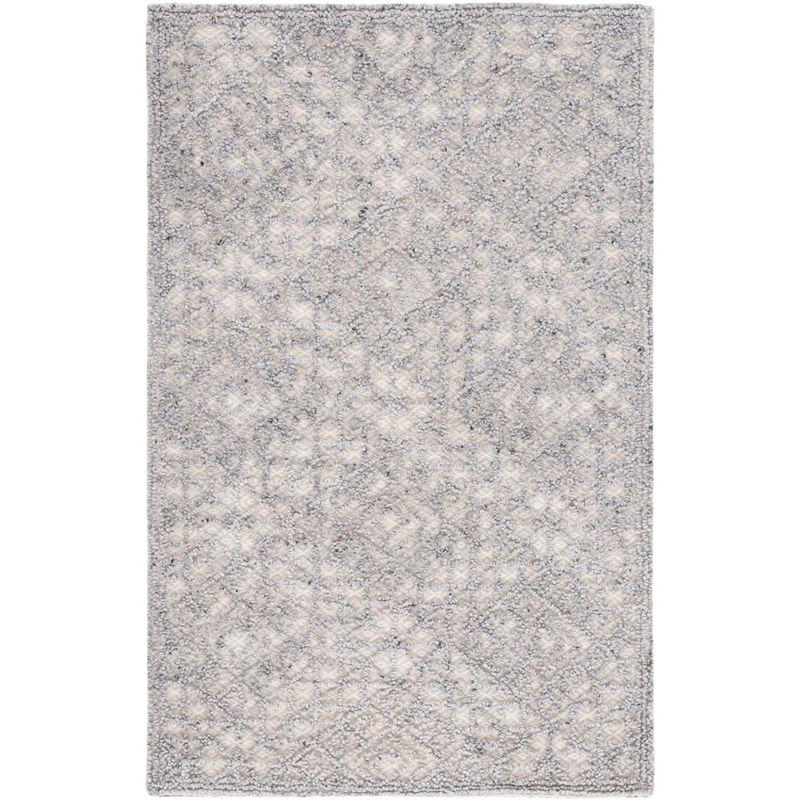 Elegance Hand-Tufted Gray Wool Rectangular Area Rug