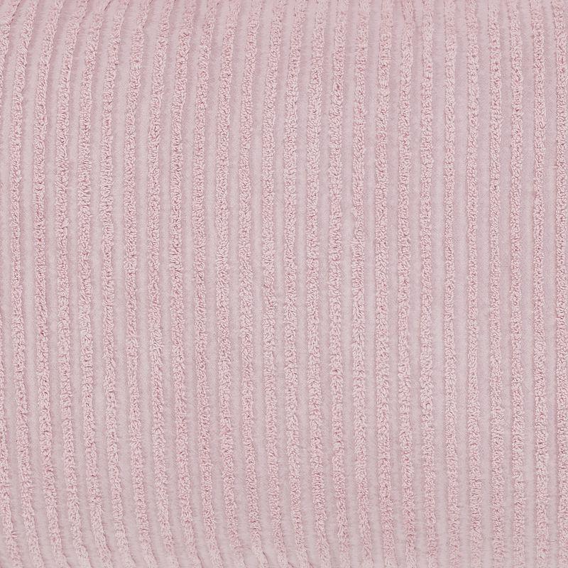 Chic Pink Stripe Tufted Cotton Twin Bedspread