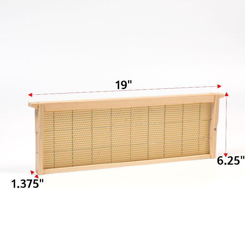 Lehman's Beekeeping Beehive Frame with Wired Beeswax Foundation, Medium Assembled Honey Bee Hive, Amish Made Set of 8