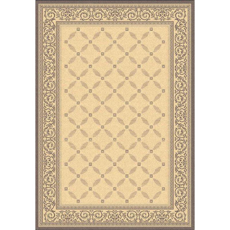 Natural Brown Flat Woven Synthetic Indoor Outdoor Area Rug