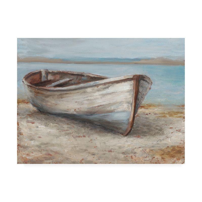 Whitewashed Boat Coastal Canvas Art Print, 24" x 32"