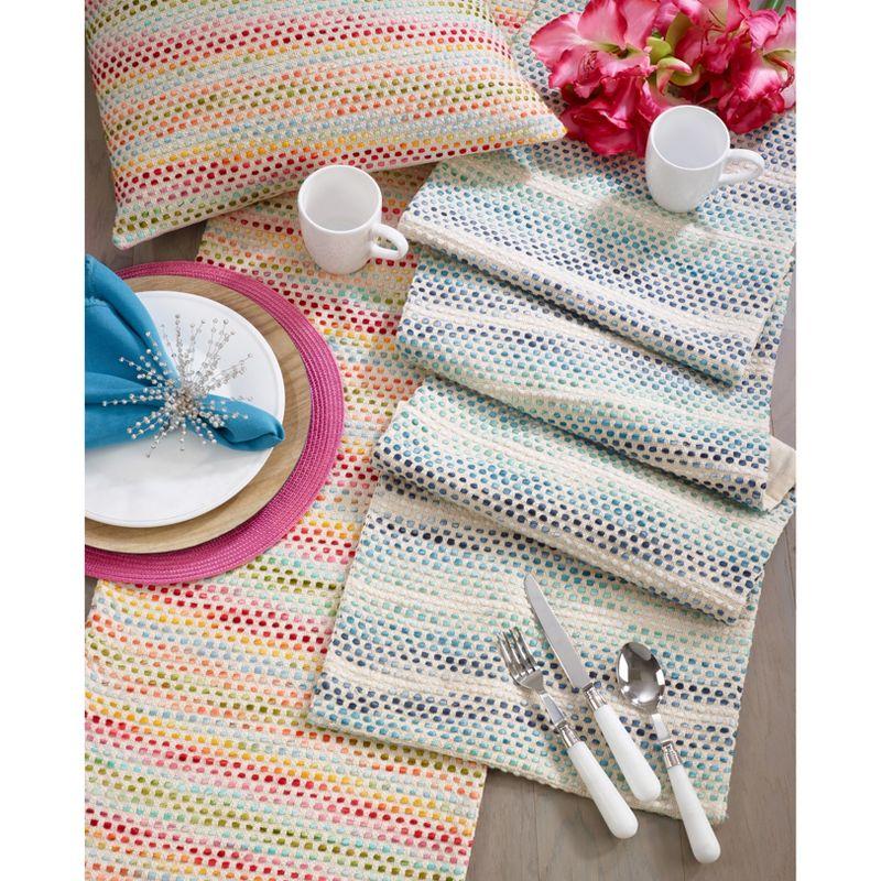 Saro Lifestyle Cotton Blend Table Runner With Confetti Design