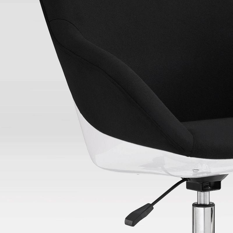 Modern Swivel Task Chair with Padded Seat and Adjustable Height - Black