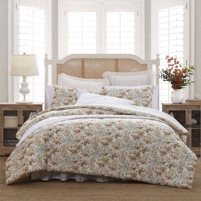 Twin Red Cotton Reversible Floral Bedspread Set