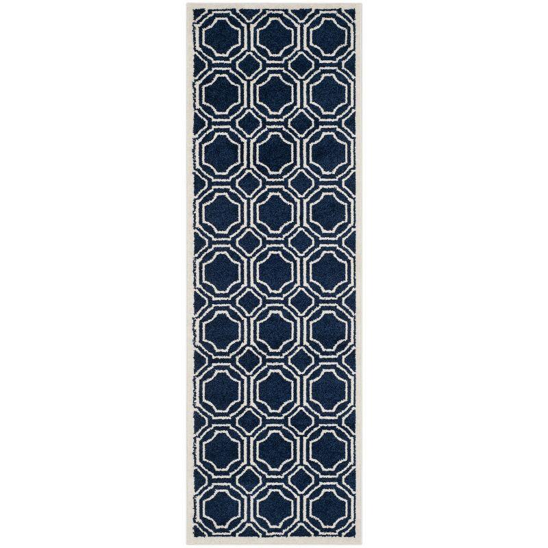 Amherst AMT411 Power Loomed Runner Rug - Navy/Ivory - 2'3"x11' - Safavieh.