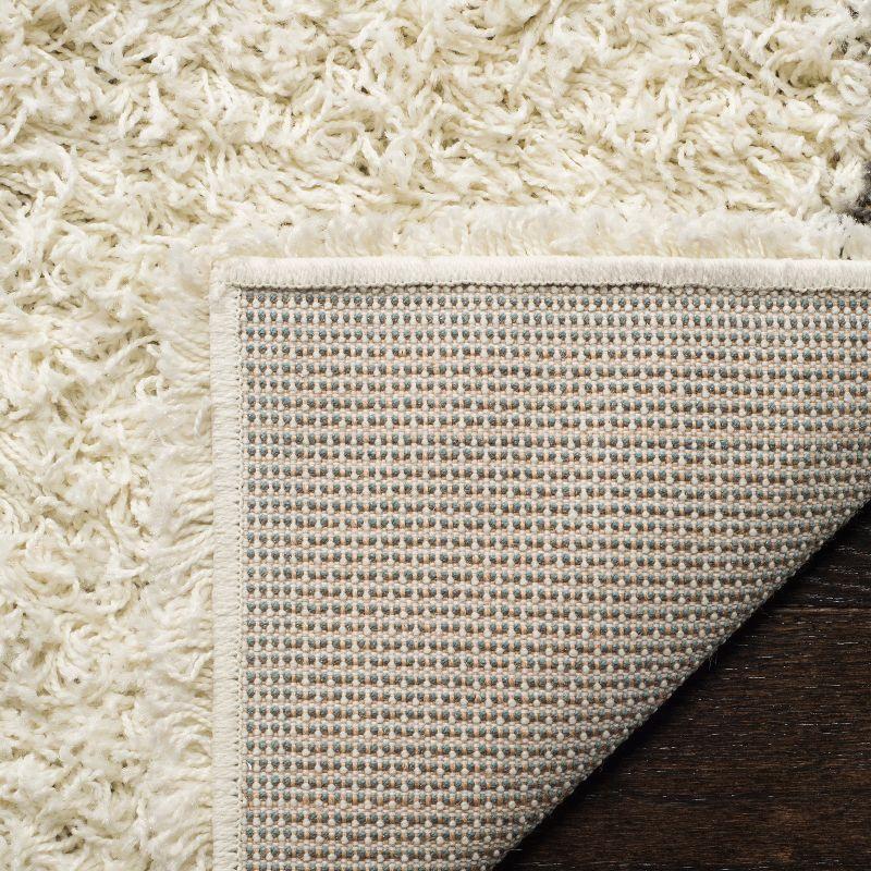 Dallas Shag SGD257 Power Loomed Area Rug - Ivory/Dark Grey - 4'x4' - Safavieh.