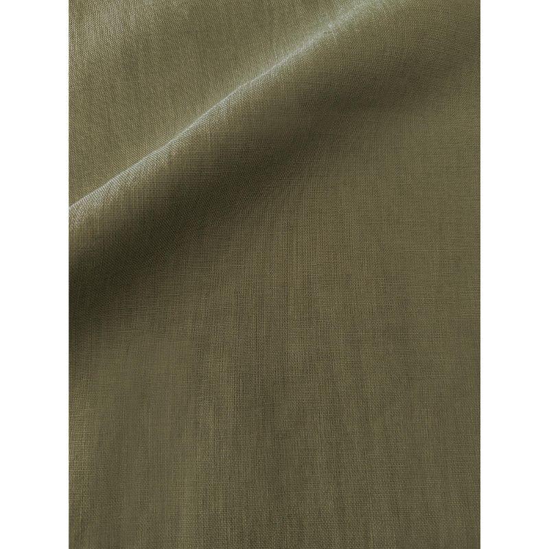 Olive Green Soft Linen Down Throw Pillow 14x20