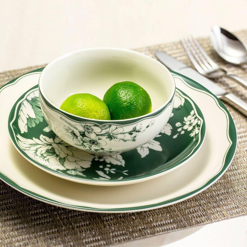 222 Fifth 222 Fifth Brittany 12-Piece Porcelain Dinnerware Set - Service For 4, Plate & Bowl Set