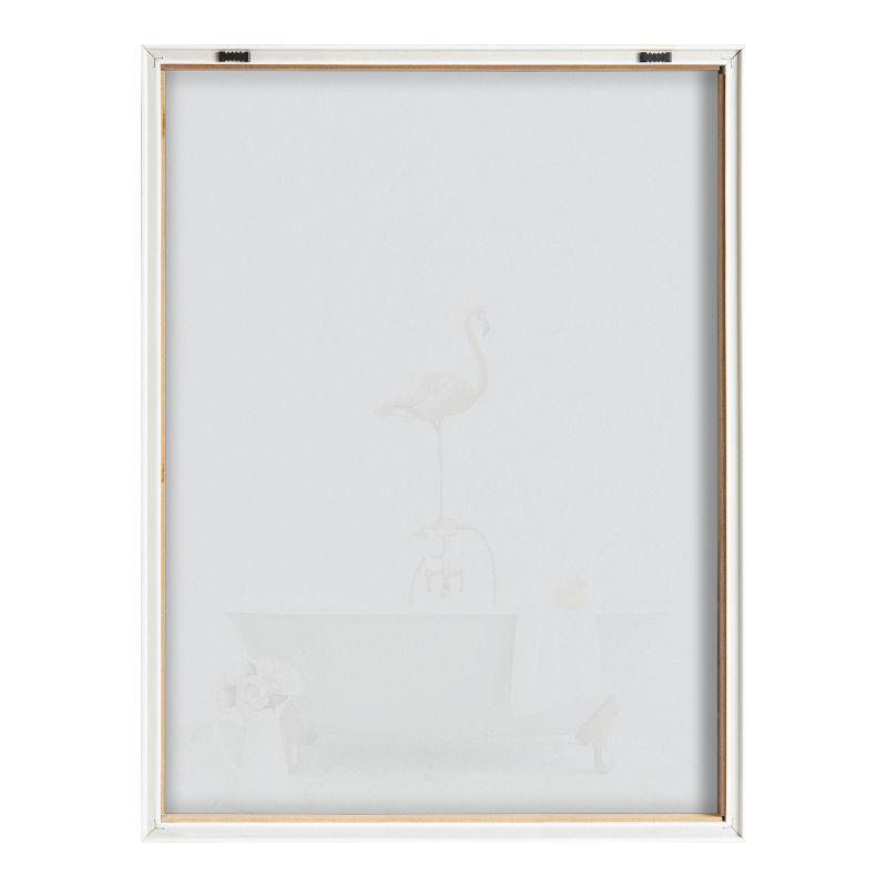 18" x 24" Blake Flamingo Cottage Bathroom by Amy Peterson Art Studio: Modern Wall Decor, Framed Glass Art - Kate & Laurel All Things Decor