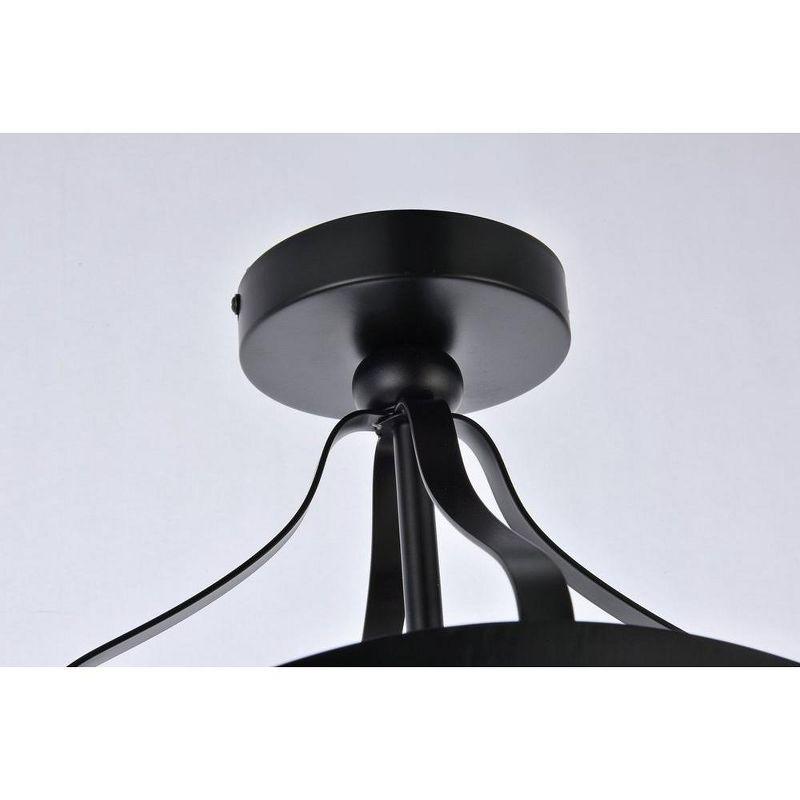 Elegant Lighting Janet 1 light flush mount in black