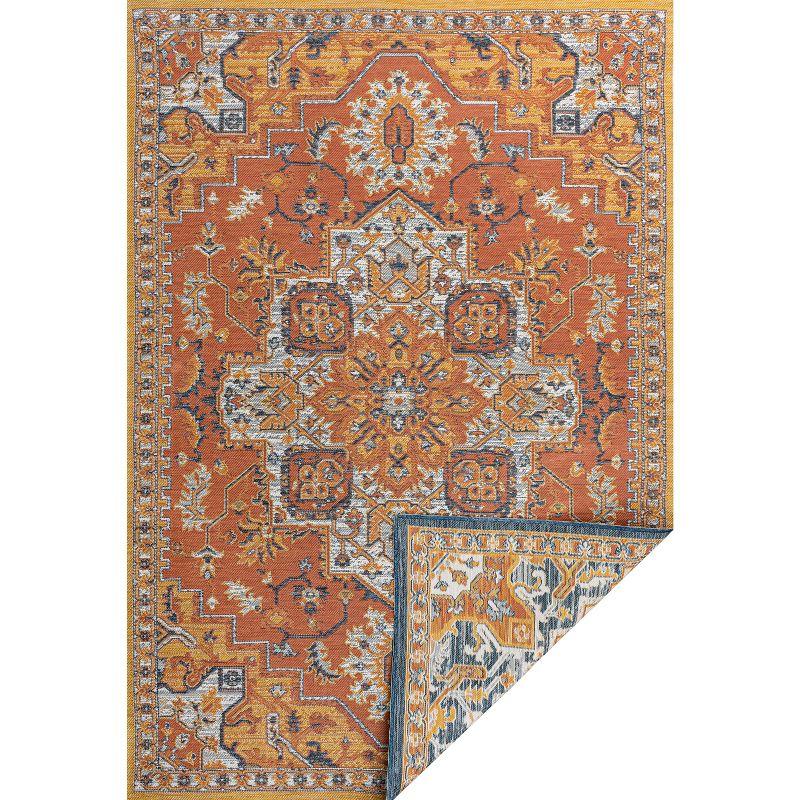 JONATHAN Y Bijan Traditional Vintage Medallion Reversible Machine-Washable Indoor/Outdoor Area Rug