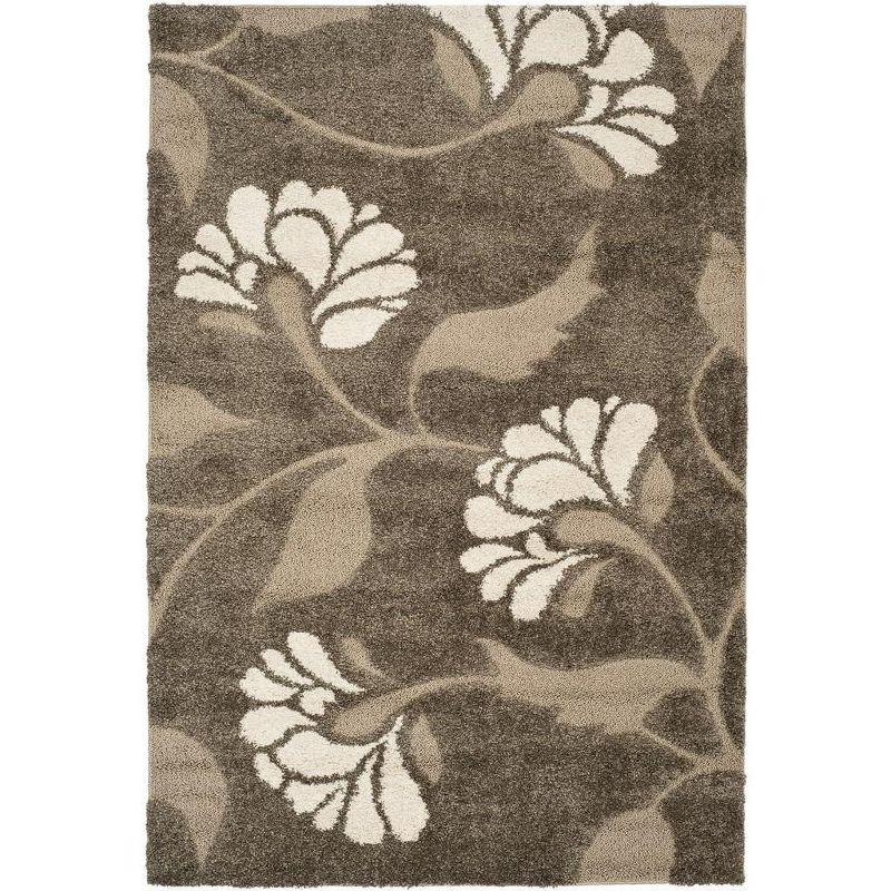 Florida Shag SG459 Power Loomed Indoor Accent Rug - Smoke/Beige - 2'3"x4' - Safavieh