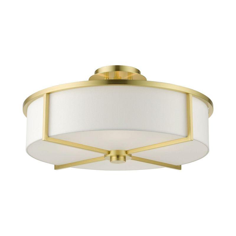 Livex Lighting Wesley 4 - Light Semi-Flush Mount in  Satin Brass