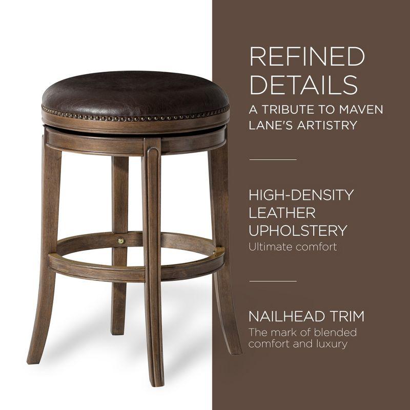 Maven Lane Alexander Backless Counter Stool with Vegan Leather Upholstery