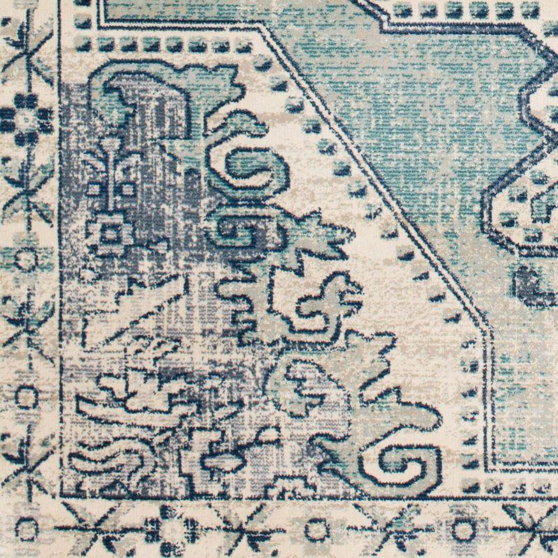 Livabliss 2'11"x7'10" Thatch Traditional Rug Blue: Stain & Fade-Resistant, Medium Pile, Polypropylene