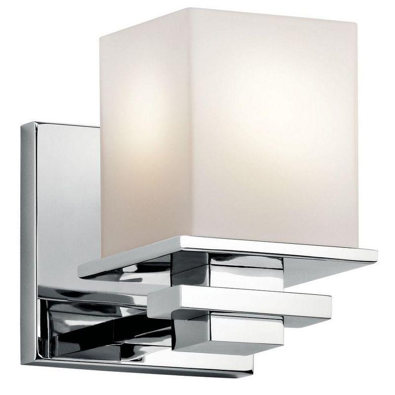 Tully Chrome and White 6.5" Wall Sconce with Opal Glass