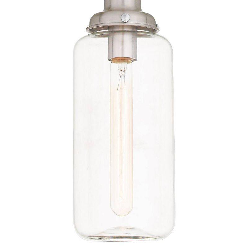 Elegant Brushed Nickel Mini Pendant with Hand-Blown Clear Glass