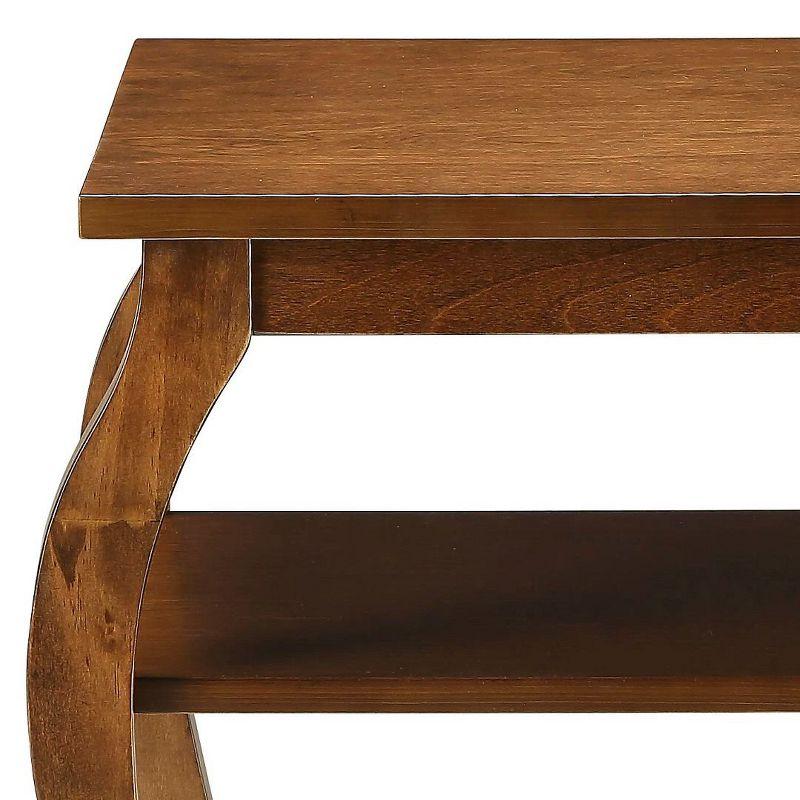 18" Becci Accent Table Walnut Finish - Acme Furniture: Square Design, Wood Veneer Top, Open Shelf Storage