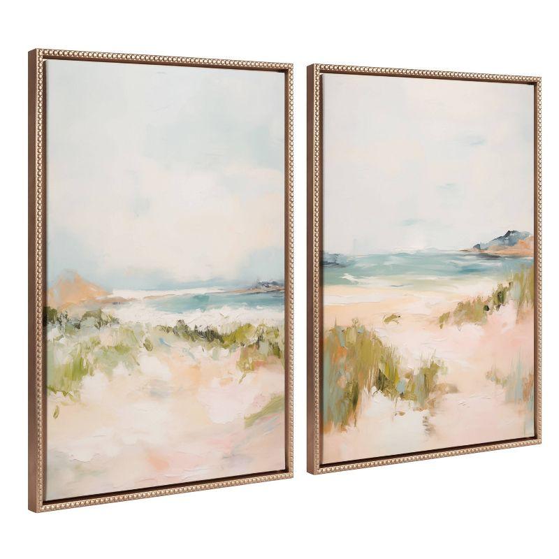 Kate & Laurel All Things Decor (Set of 2) 23"x33" Sylvie Beaded Tranquil III and V Framed Arts by Amy Lighthall Gold